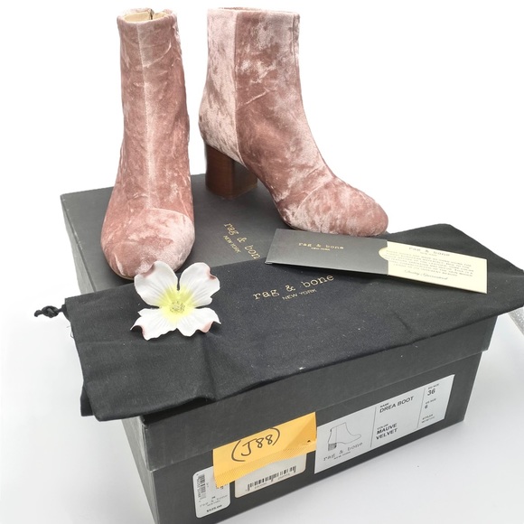 🧣HP🧣NIB Rag & Bone Drea Boot In Mauve Velvet, 36/6 - Picture 3 of 16